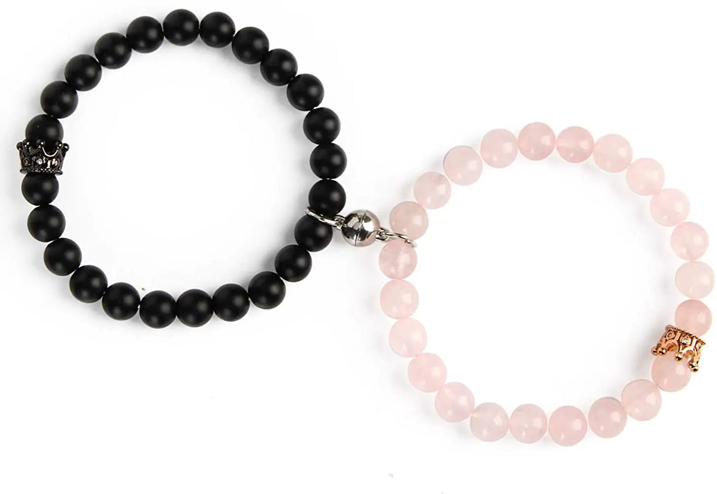 Frosted Crystal Crown Bracelet – Magnetic Unisex Jewelry